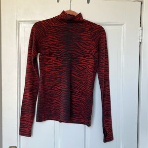 Kenzo x H&M tiger stripe red and black top